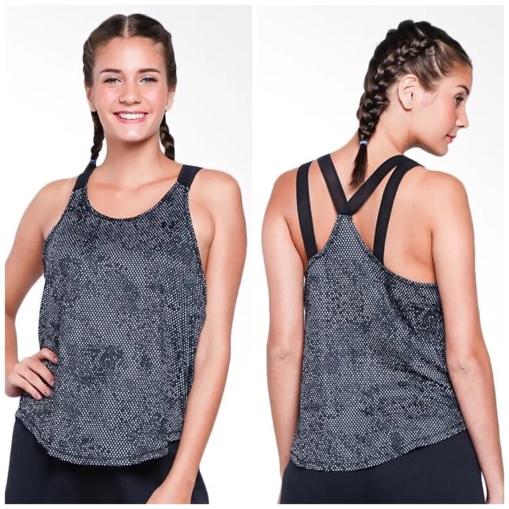 UNDER ARMOUR Strappy Mesh Heat Gear Print Razorback Tank Top  M